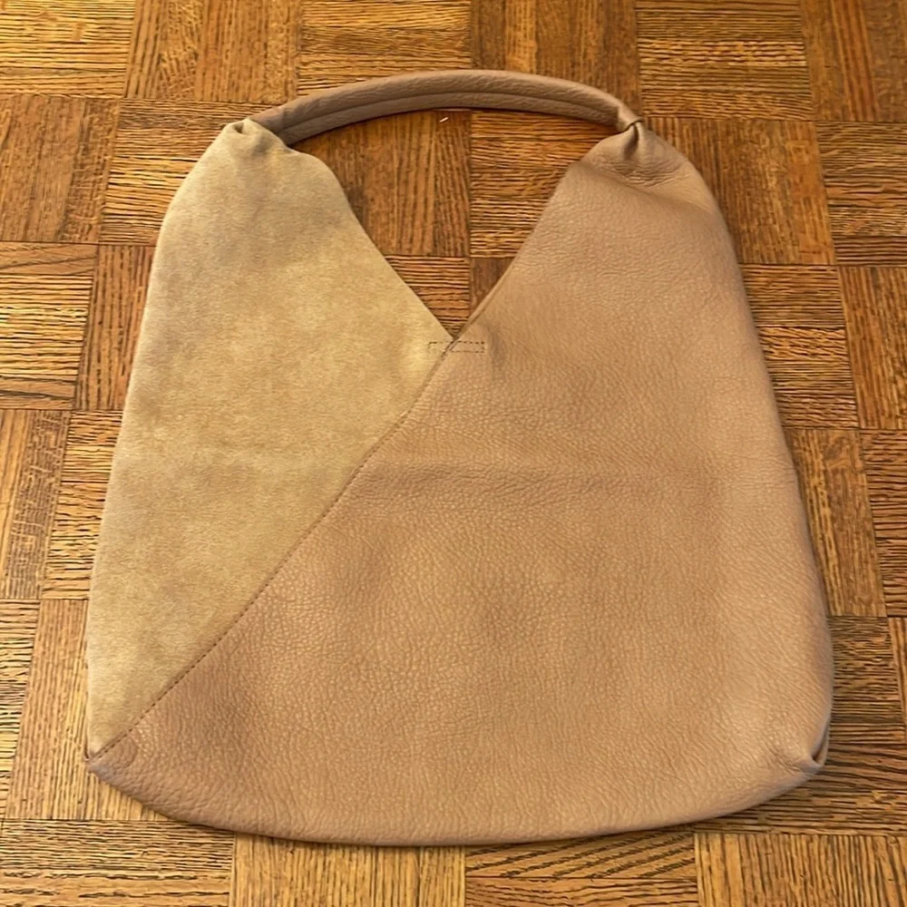 Anthropologie SHIRALEAH Two-Tone Tan VEGAN Leather Women's Bag